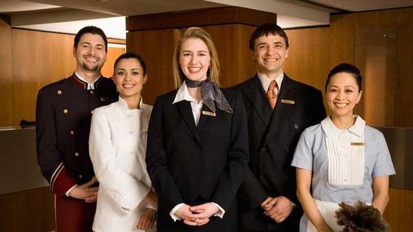 Professional hotel staff in the Gulf region