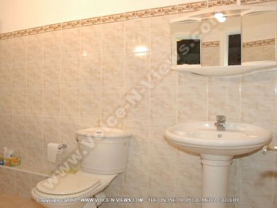 apartment le grenadier mauritius bathroom
Le Grenadier Apartment bathroom. Tiled in white and pale peach tiles. Has a white basin and WC.
Keywords: Le Grenadier Apartment, bathroom, WC, basin, white, peach
