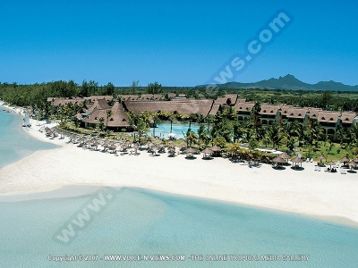 beau rivage hotel maritius aerial view
