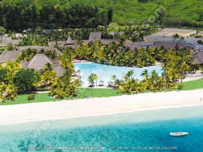 dinarobin hotel golf & spa mauritius swimming pool aerial view
