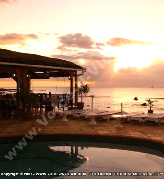 colonial beach hotel mauritius sunset view
