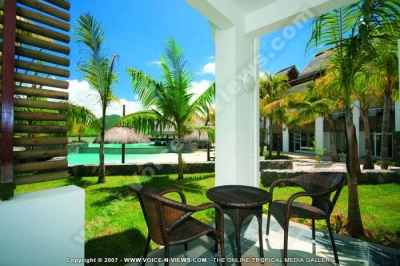 laguna beach hotel and spa mauritius room with terrace
