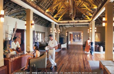 4 star hotel heritage awali golf & spa resort reception
Hotel reception area. This area is decorated in brown. Here, nature is brought indoors. There are tree stumps and tree branches. The floors are wooden. Guests may inquire at the reception and friendly staff will be more than willing to help.
Keywords: 4*hotel, reception, wooden floors, brown, nature, tree, stumps, branches, staff, friendly