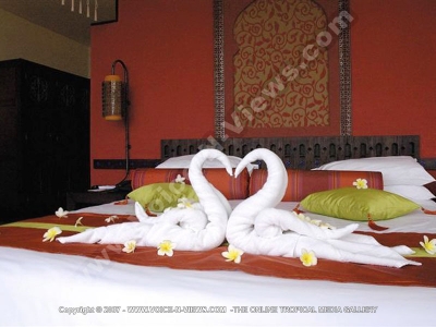 la palmeraie hotel wedding bed
