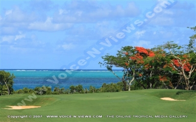 four seasons resort mauritius at anahita golf course nature watermark view
