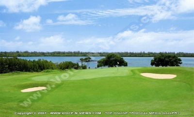 four seasons resort mauritius at anahita golf course watermark view
