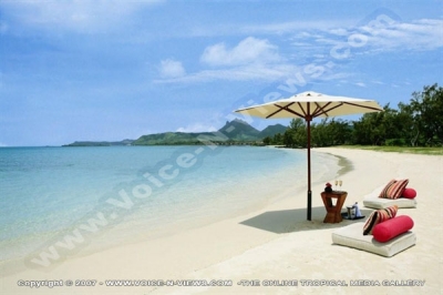 four seasons resort mauritius at anahita ile aux cerfs public beach watermark view
