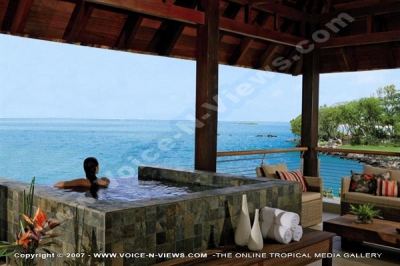 anahita resort mauritius veranda with private plunge pool sea watermark view
