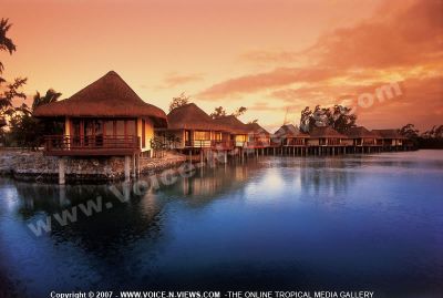 5 star hotel constance le prince maurice sunset view
