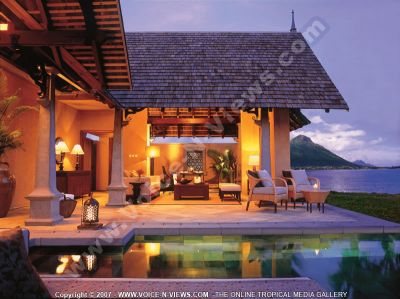 5 star hotel le taj exotica resort hotel view at night
