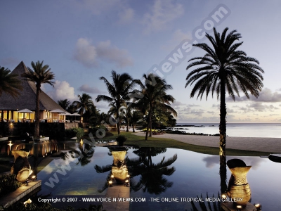 5 star hotel shanti maurice stars sunset pool view
