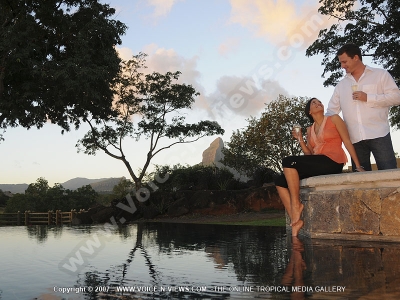 tamarina golf spa and beach club mauritius young couple having champagne
