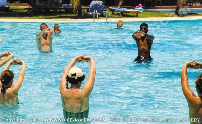 le canonnier hotel mauritius aquagym
