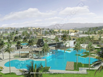 long beach hotel mauritius aerial view

