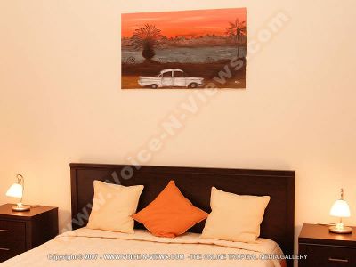 superior villa bain boeuf ref 162 mauritius bedroom view
Superior Villa Bain Boeuf Ref 162 bedroom. Has a double bed with bedside tables on either side and a lamp on each table. The room is decorated in orange and white; the curtains are orange and the bedspread is white.
Keywords: superior villa bain boeuf ref 162, bedroom, orange, white, bedside tables, lamps