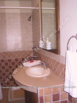 bed and breakfast superior beach apartment la preneuse ref 164 mauritius bathroom view
