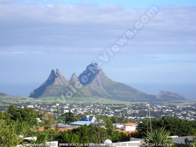 trois mamelles mountain from trou aux cerfs mauritius
