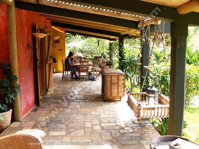 lodge lakaz chamarel mauritius terrace view
The terrace of Lakaz Chamarel has a view of the garden and swimming pool. On the terrace are wooden tables and chairs. The bugalows are surrounded by trees and plants.
Keywords: Lakaz Chamarel, terrace view, wooden, table, chairs, garden, swimming pool